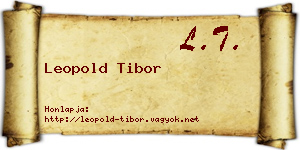 Leopold Tibor névjegykártya